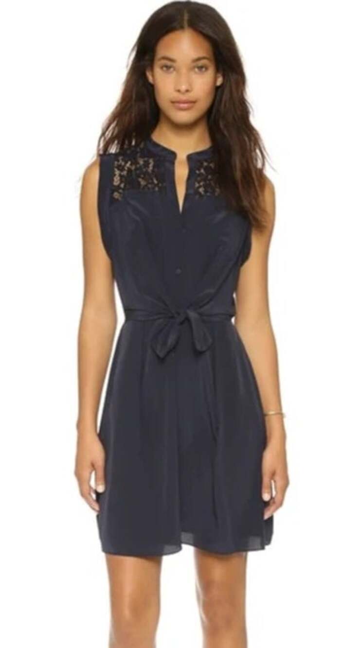 Rebecca Taylor Sleeveless Silk and Lace Dress size 6